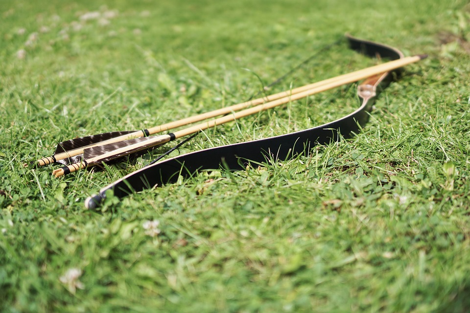 tir à l'arc dans l'herbe