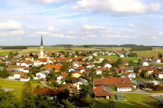 Vue aérienne sur un village