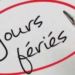 Inscription "jours fériés" entourée en rouge