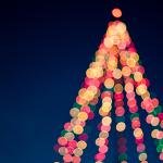 Lumières représentant la forme d'un arbre de Noël
